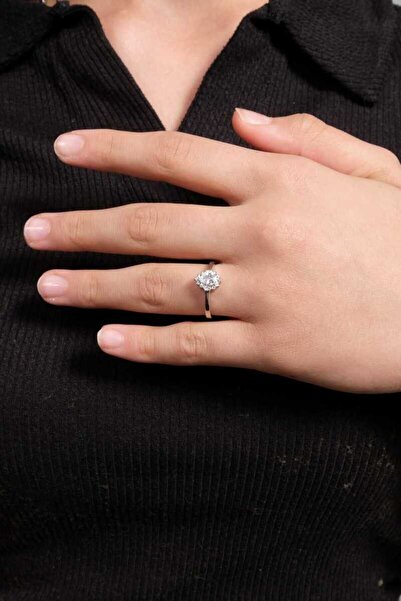 Midyat Gümüş Dünyası 925 Ayar Gümüş Beyaz Damla Anturaj Yüzük