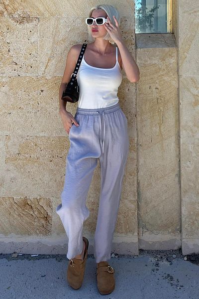 Madmext Relaxed Fit Gray Trousers MG2161 - Adjustable Waist