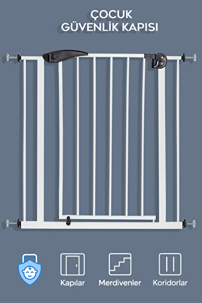 Meleni Baby 75-85cm Bebek Çocuk Güvenlik Kapısı - Uzayan Güvenlik Kapısı Merd...