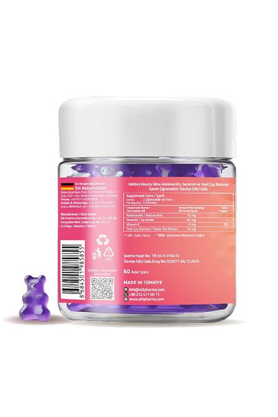 Validus Ceramide 60 Mg, Astaxanthin 12 Mg and 60 Gummies