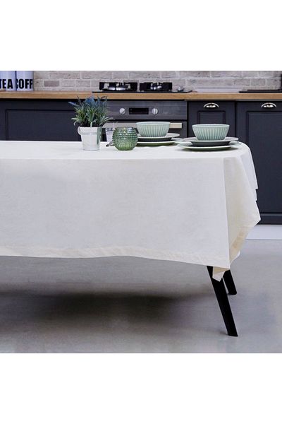 Homelux Tablecloth 170X170 Cm Washed Cotton Look Cotton Beige