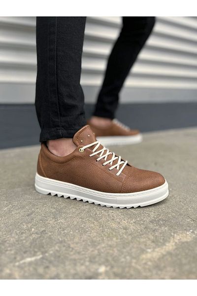 Zerenyus JY152 Cool Laced Skin Ανδρικά καθημερινά αθλητικά κλασικά παπούτσια - Λευκό μαύρισμα