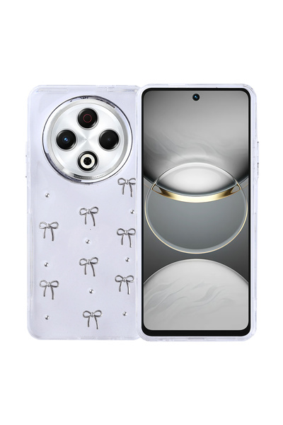 Farma Teknoloji Tecno Spark 30 Case Airbag Design Silvery Transparent Frm Pole Cover - Cherry