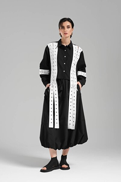 tw3 Kadın Bağcık Detaylı Özel Tasarım Gömlek