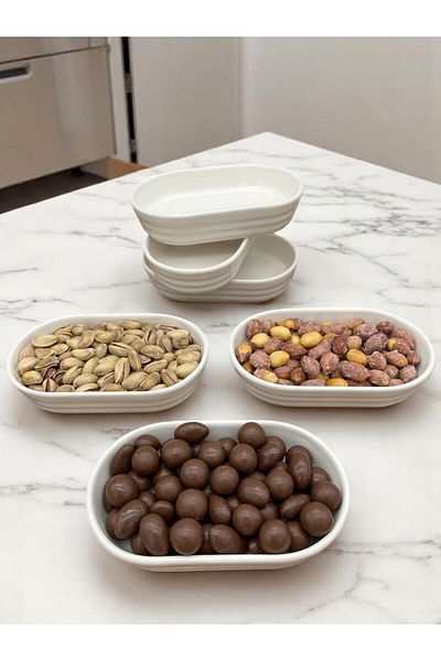 ALCE 6-Piece Ceramic Snack Bowl Breakfast Sauce Bowl Jam Bowl Appetizer Plate Havana