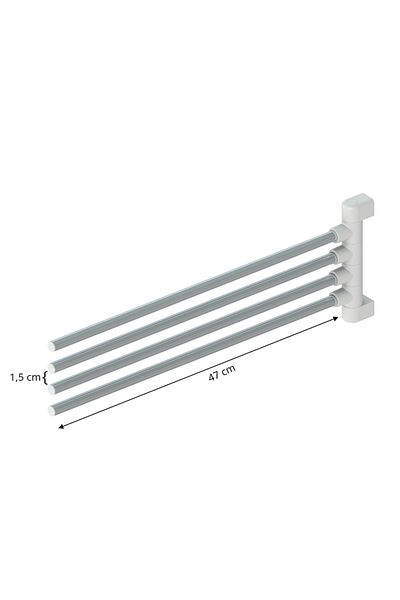 Prima Nova White Aluminum 4 Arm Stainless Laundry Towel