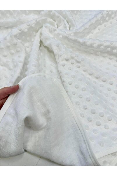 DUYGU KUMAŞ Beyaz Minky (Nohut) Kumaş Hazır Örtü