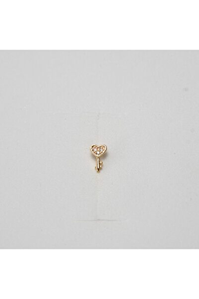 Piercing by Sever Taşlı Kalp Anahtar Çelik Piercing… Altın/Gold Renkli ve Şef...