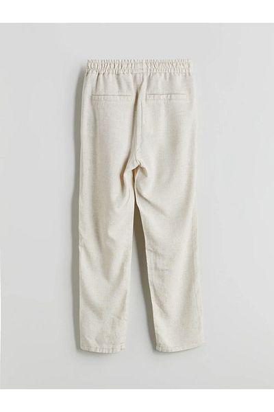 LC Waikiki Lcw Vision Beige Elastic Waist Linen Blended Boys' Trousers