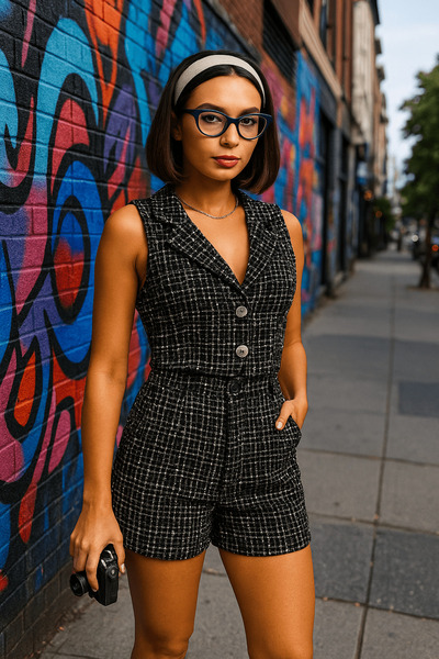 Zerenyus Yelekli Şort Takım Siyah