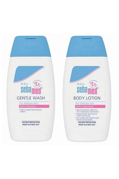 Sebamed Baby Lotion 200ml and Sebamed Baby Wash Extra Soft 200ml