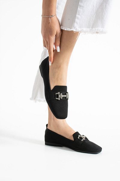 Getcho Mantra Women's Knitwear Black Ballerina Shoes