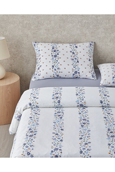 English Home Floret Line Cotton Double Duvet Cover Set 200X220 cm Blue