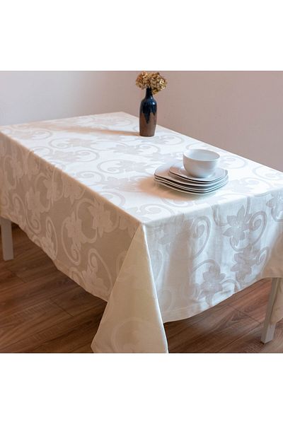 Homelux Fata de Masa 170X170 Cm 90% Bumbac Jacquard Alb
