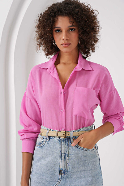 GABRİA Γκαμπριά Λινό Πουκάμισο με Μία Τσέπη