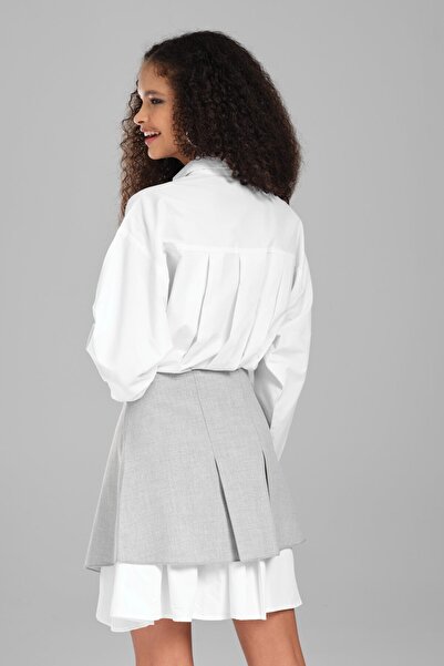 tw3 Γυναικείο φόρεμα δύο τεμαχίων από υφαντό ύφασμα