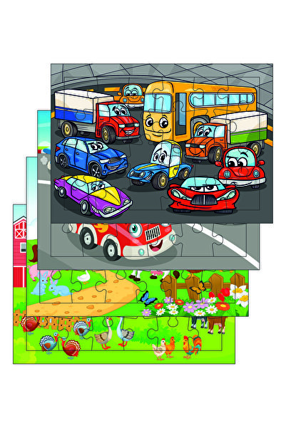 wudie Ahşap Çocuklar Için Eğitici Ve Öğretici 4 Parça Puzzle