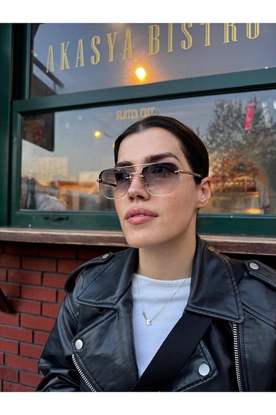 By Ella Eyes Unisex Sunglasses Gold Metal Frame Gray Glass