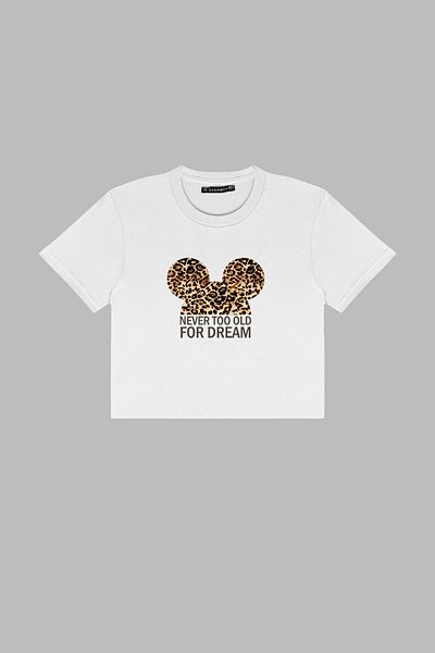 Sekizbiraltı Λεοπάρ για Ονειρικό εμπριμέ λευκό Crop Top