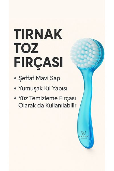 Nano Absolute Blue Transparent Prosthetic Nail Dust Brush Facial Cleansing Brush