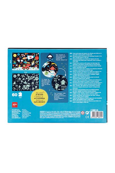 Apli Kids Joc Puzzle Glow In the Dark, Spatiu Universul nostru, 60 piese, Apli, +4 ani.