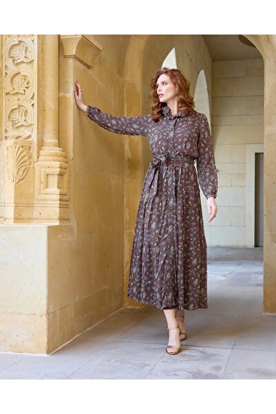 MissWhence Double Chiffon Dress 37815 Mink