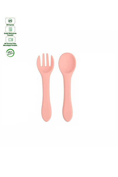 GÜLÜMSE BEBEK Vacuum Food Bowl with Silicone Lid, Six Vacuum Food Bowls, Silicone Spoon and Fork (Pink)