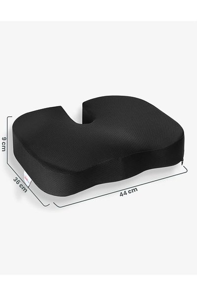 wicromed Orthopedic Sitting Cushion Hemeroid Tailbone Coccyx Sitting Cushion Visco Cushion Black