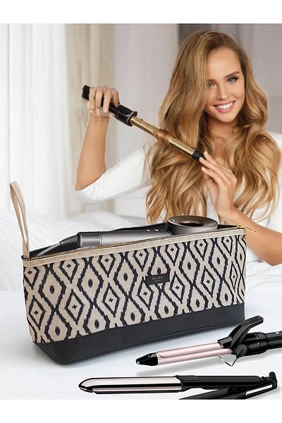 Smyak 3-Pack Travel Toiletry Bag-Hair Straightener-Jewelry Organizer Travel Set