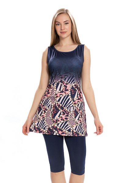 REMSA Μαγιό μηδενικού μανίκι ημικαλυμμένο 160-02 Navy Blue