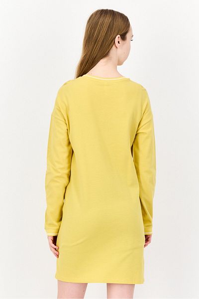 DeFacto Women Textured Casual Mini Dress, Yellow