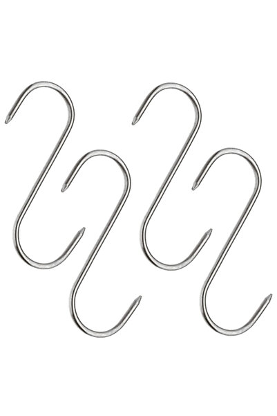 Depox Sada čtyř háčků na maso, řeznictví, 17 cm, nerezová ocel