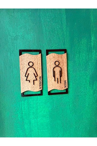 HARPİES Modern Embossed Mdf Wc Routing Set | 20*9 cm | Direction1004