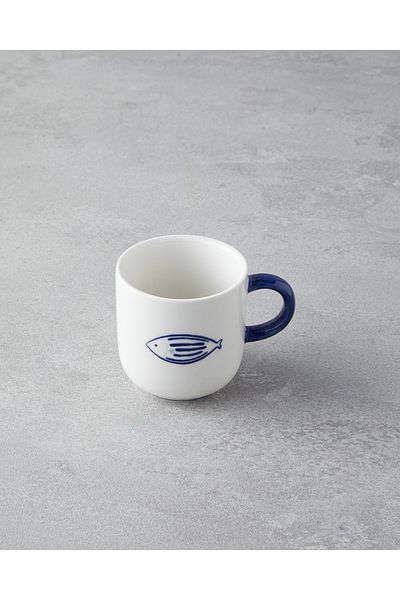 English Home Marinique Stoneware Set of 6 Coffee Cups 130 ml Blue