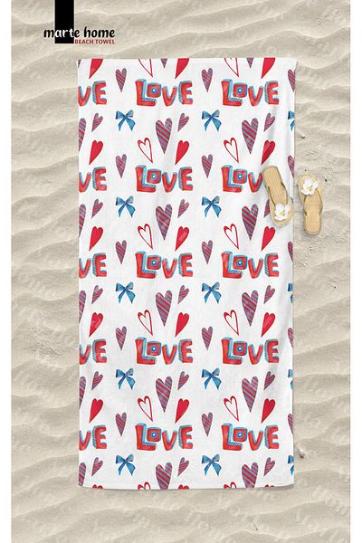 Marte Home Love Printed Beach Towel