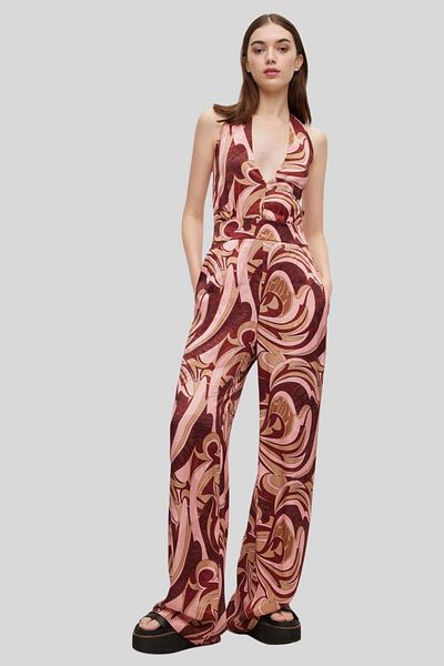 HUGO Patterned V-Neck Women's Jumpsuit Multicolor