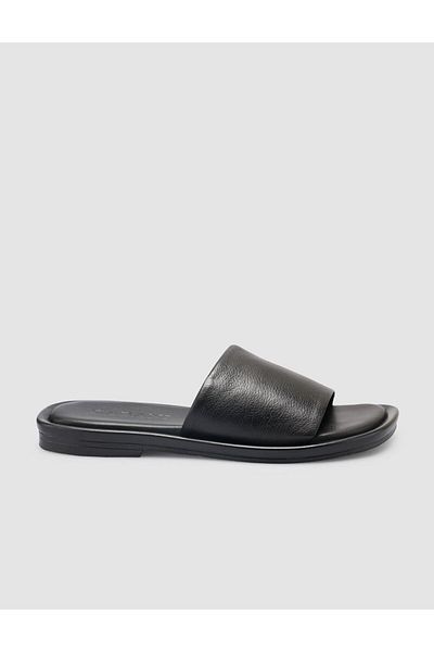 Cabani 100% Genuine Leather Black Women's Slippers