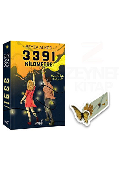 İndigo Kitap 3391 Kilometre(Karton Kapak)Özel Tasarım Kelebek Ayraç Hediye