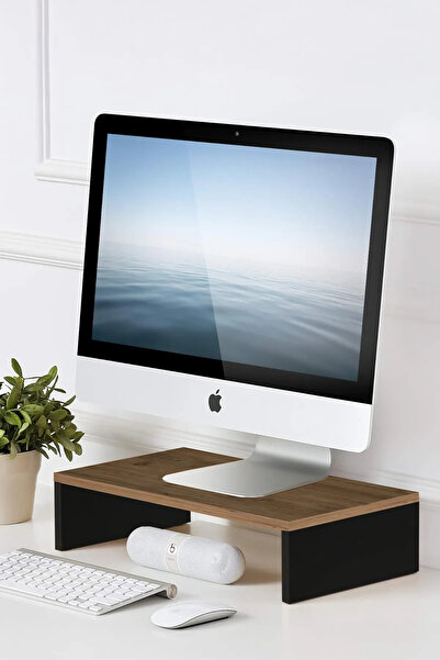 Genel Markalar Pc Monitör Yükseltici Ev Ofis Monitör Standı Ergonomik Çalışma Alanı Verimlilik Artırıcı Beyaz-Çam