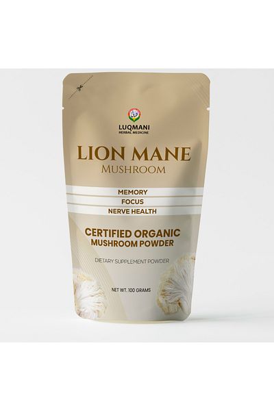 Luqmani herbs Lions Mane Mushroom 100gram Pack (50 Servings) , Memory Support ,Focus, Clarity & Nerve Health