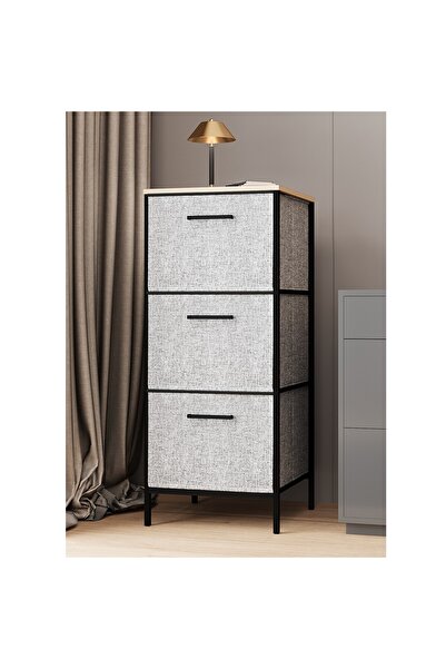 eportatif 3 Çekmeceli Çok Amaçlı Dolap Büyük Boy Komodin Sehpa