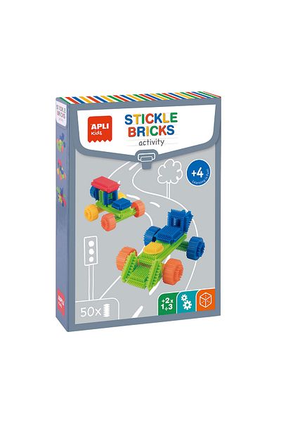 Apli Kids Educational building game, Stickle Bricks, 3D shapes, 50 multicolored pieces, Stem, Apli, +4 years