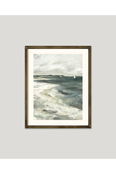 Vetro Design Poster înrămare cu peisaj marin și navigație cu vele