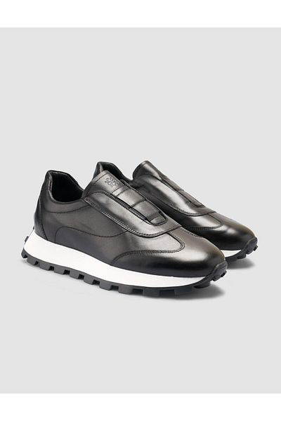Cabani 100% Genuine Leather Black Women's Sneakers