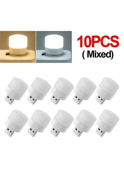 Choice 10PCS-Mix LED Table Lamp Lights Room Plug Usb Light Night Mini Book Reading Decorating Items Warm Wh