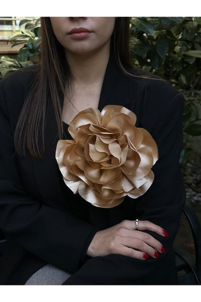 Cherry Carter Gül Detaylı Oversize Broş- Şık Kıyafet Aksesuarı- Kadın Gül Bro...