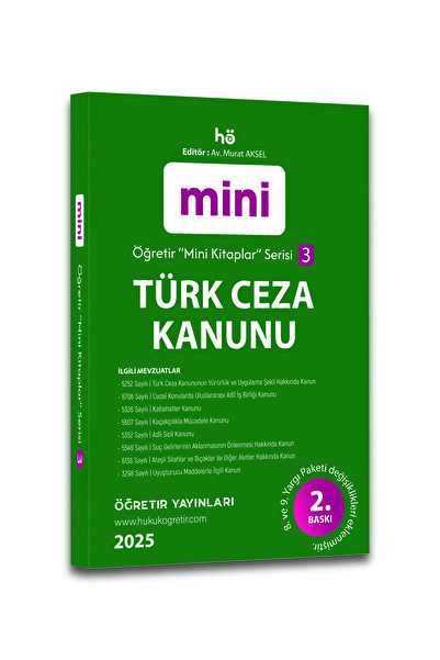 hukuk öğretir Türk Ceza Kanunu Mart 2025 Tck - Cep Kitabı - Hukuk Kitabı
