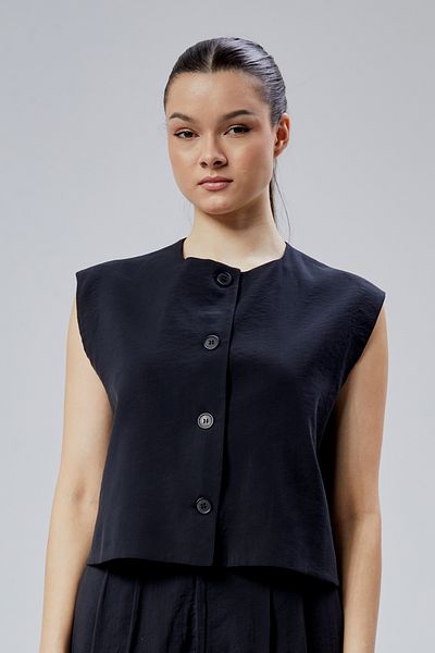 Bolivente Black Regular Modal Fabric Vest