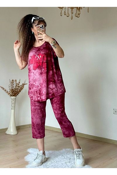 AZRA BUTİK Костюм Capri Claret Red Stone