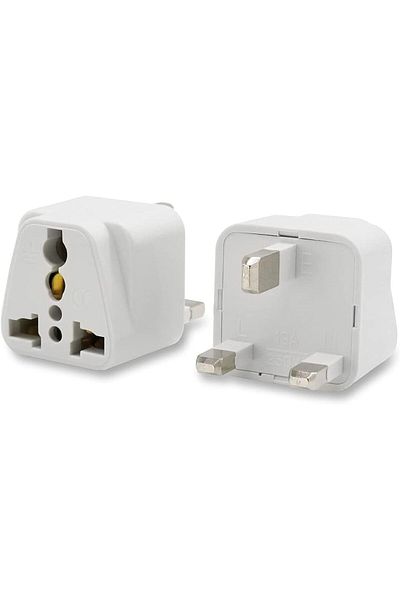 Generic 2-Pack Universal Travel Plug Adapter, 3-Pin Converter for AU/UK/EU/US, for Business & Holiday